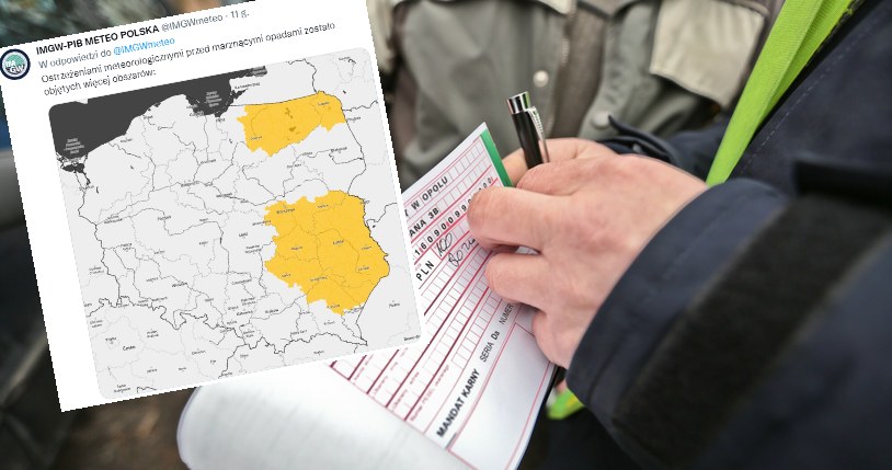 Prawdopodobnie to będzie najczęściej wlepiany mandat w niektórych regionach Polski w ten weekend /PIOTR JEDZURA/REPORTER/EastNews/IMGW/Twitter /East News