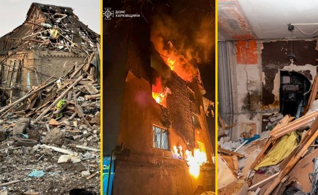 Prawie 200 dronów, kilku zabitych, kilkunastu rannych. Popis Rosji z ostatniej doby