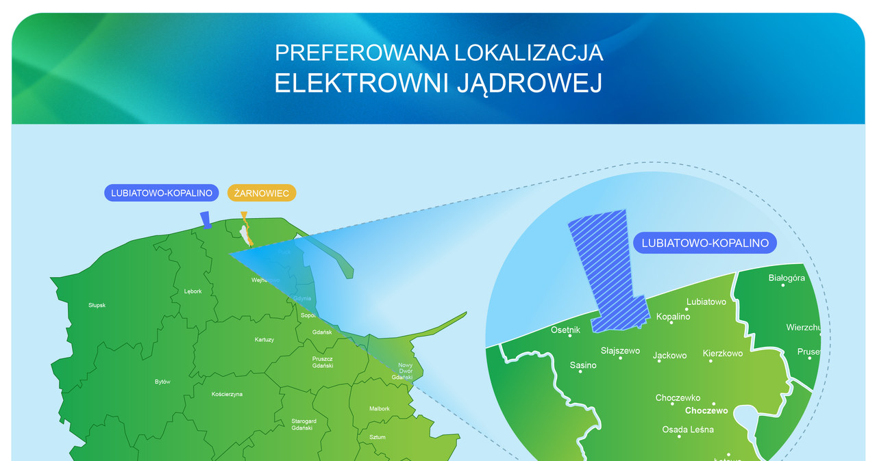 Preferowana lokalizacja elektrowni jądrowej /spółka Polske Elektrownie Jądrowe /materiały prasowe