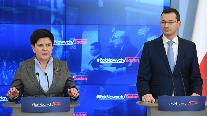 Premier Beata Szydło i wicepremier Mateusz Morawiecki /Radek Pietruszka /PAP