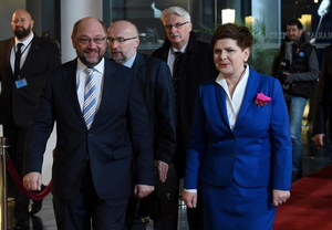Premier Beata Szydło już po rozmowie z przewodniczącym PE