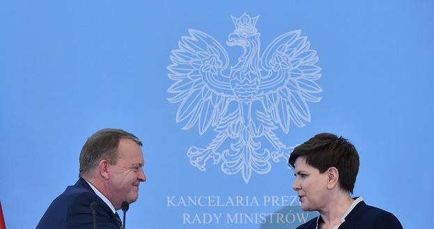 Premier Beata Szydło (P) i premier Danii Lars Lokke Rasmussen (L) /PAP