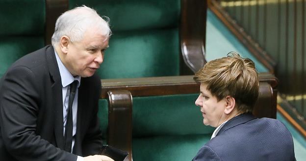 Premier Beata Szydło (P) i prezes PiS Jarosław Kaczyński (L) /PAP
