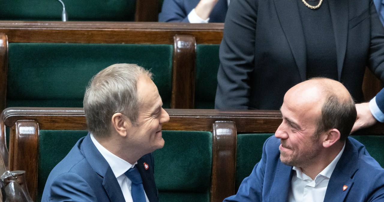 Premier Donald Tusk i minister aktywów państwowych Borys Budka / Jacek Domiński/REPORTER /Reporter