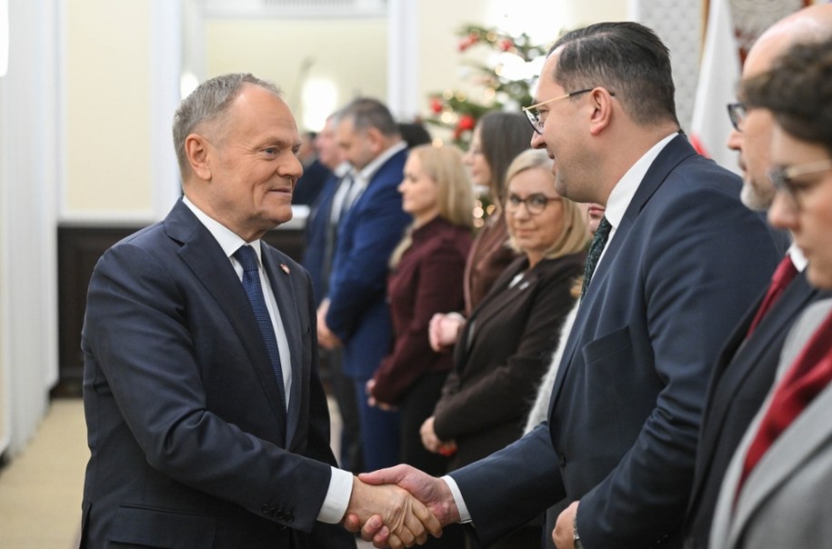 Premier Donald Tusk i minister rolnictwa Stefan Krajewski /Radek Pietruszka /PAP