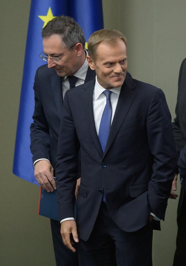 Premier Donald Tusk i minister spraw wewnętrznych Bartłomiej Sienkiewicz /Radek Pietruszka /PAP