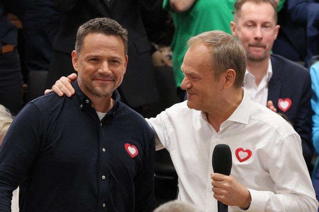 Premier Donald Tusk i prezydent Warszawy Rafał Trzaskowski / 	Paweł Supernak   /PAP