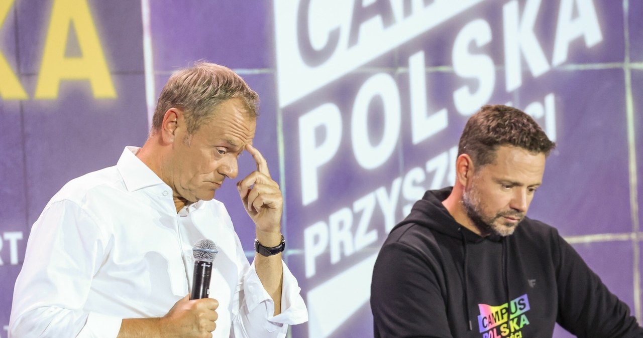 Premier Donald Tusk i prezydent Warszawy Rafał Trzaskowski /Jacek Domiński /Reporter