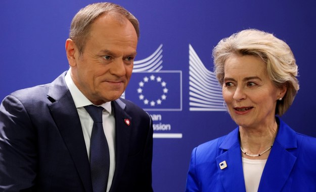 Premier Donald Tusk i przewodnicząca Komisji Europejskiej Ursula von der Leyen /OLIVIER HOSLET /PAP/EPA