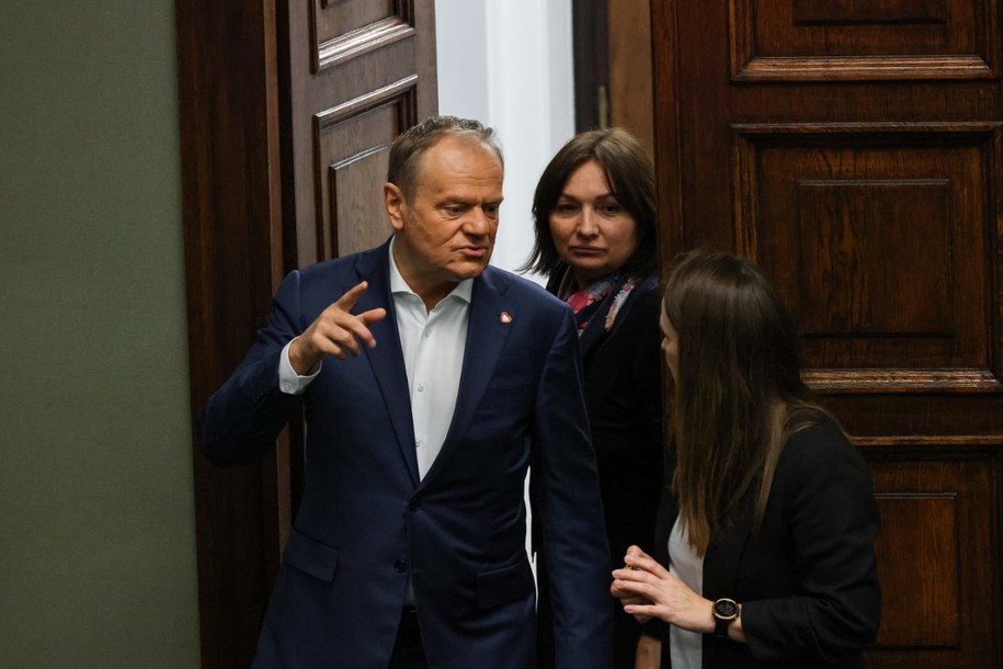 Premier Donald Tusk na sali obrad Sejmu w Warszawie / 	Albert Zawada /PAP