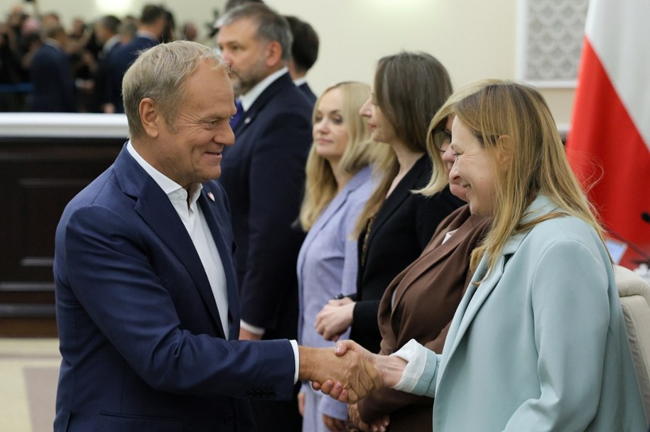 Premier Donald Tusk oraz minister funduszy i polityki regionalnej Katarzyna Pełczyńska-Nałęcz /Paweł Supernak /PAP
