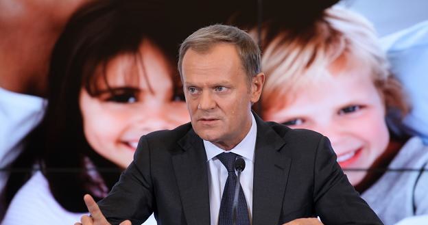 Premier Donald Tusk podczas konferencji prasowej po posiedzeniu rządu /PAP/INTERIA.PL