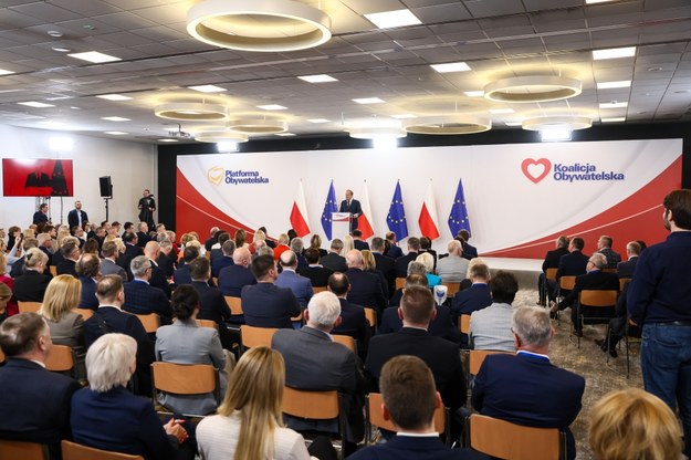 Premier Donald Tusk podczas posiedzenia Rady Krajowej Platformy Obywatelskiej / 	Leszek Szymański    /PAP