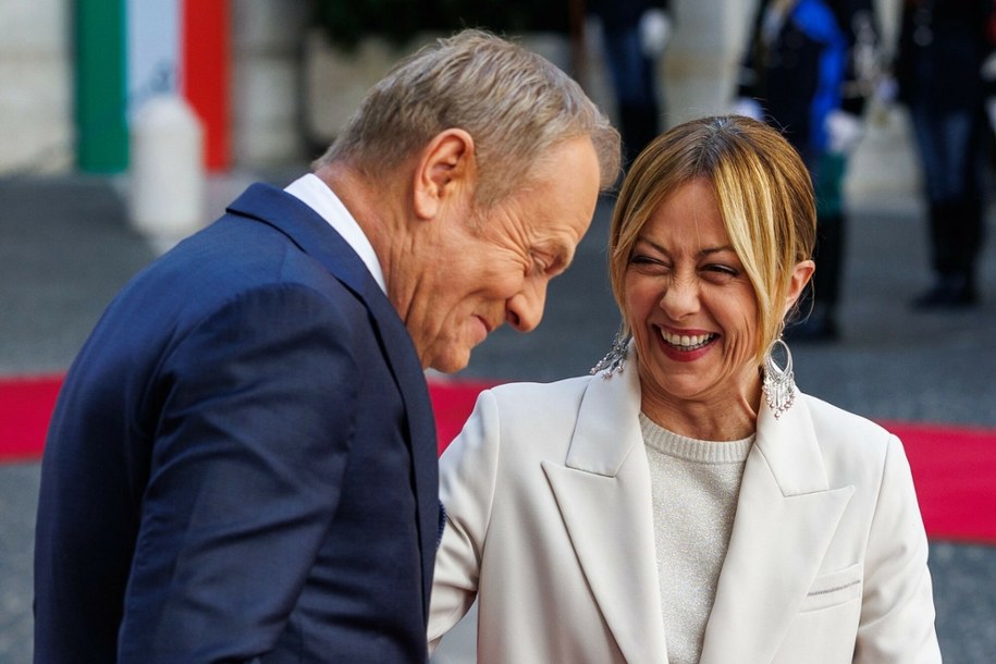 Premier Donald Tusk spotkał się w Rzymie z premier Włoch Giorgią Meloni, 7 maja 2026 roku /Francesco Fotia/AGF/Shutterstock /East News