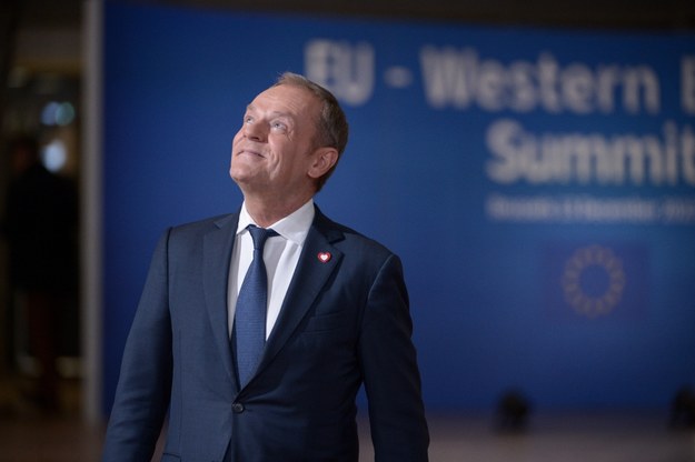 Premier Donald Tusk w Brukseli / 	Marcin Obara  /PAP