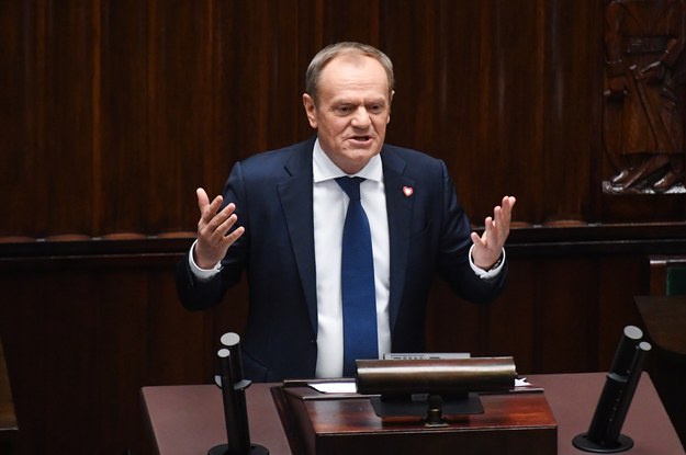 Premier Donald Tusk w Sejmie /Piotr Nowak /PAP
