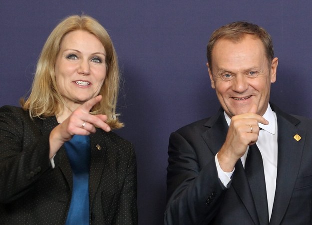 Premier Donald Tusk w towarzystwie premier Danii Helle Thorning-Schmidt /Radek Pietruszka /PAP
