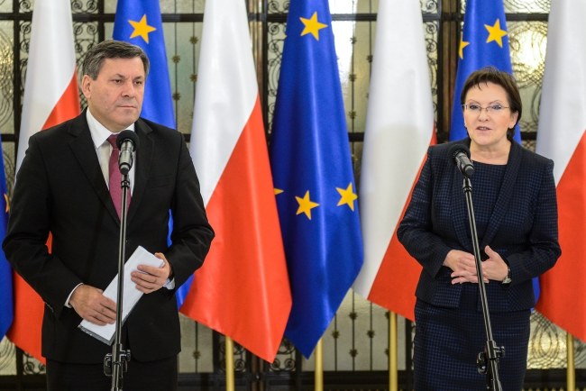 Premier Ewa Kopacz i wicepremier Janusz Piechociński /Jakub Kaminski /PAP