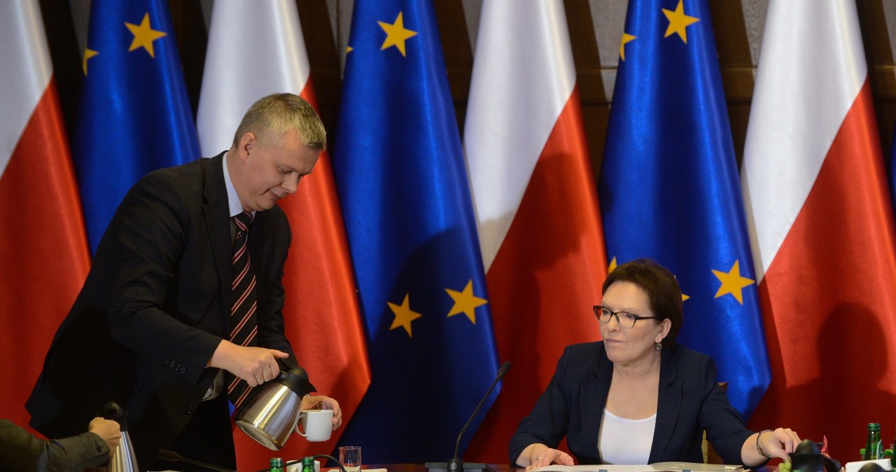 Premier Ewa Kopacz (P) i wicepremier, minister obrony narodowej Tomasz Siemoniak (L) /PAP