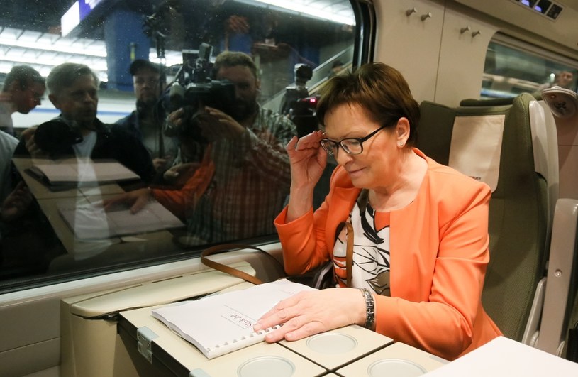 Premier Ewa Kopacz w pociągu do Katowic /PAP