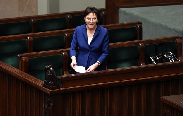 Premier Ewa Kopacz w Sejmie /Radek  Pietruszka /PAP