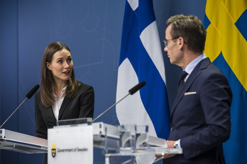 Premier Finlandii Sanna Marin i premier Szwecji Ulf Kristersson /JONATHAN NACKSTRAND /AFP