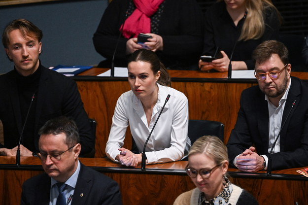Premier Finlandii Sanna Marin na środowej sesji parlamentu /Kimmo Brandt /PAP/EPA