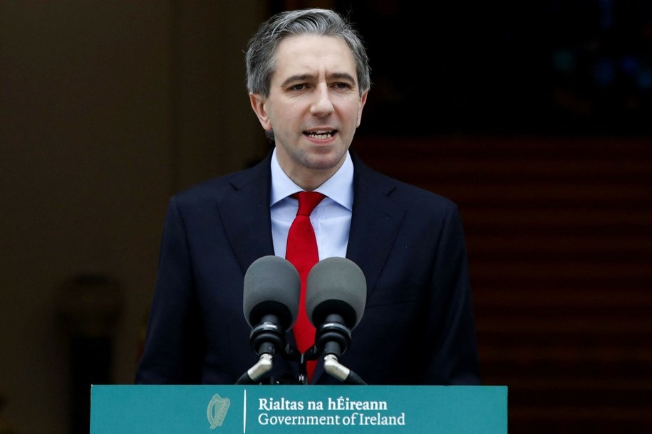 Premier Irlandii Simon Harris (zdj. archiwalne) /PAUL FAITH/AFP /East News