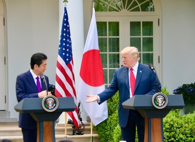 Premier Japonii i prezydent USA /Paweł Żuchowski /RMF FM