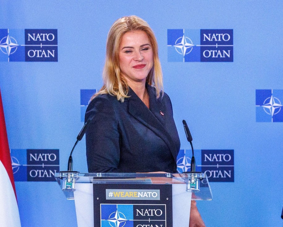 Premier Łotwy Evika Silina /OLIVIER MATTHYS    /PAP/EPA