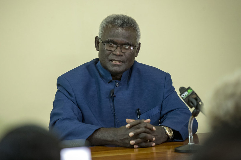 Premier Manasseh Sogavare /ROBERT TAUPONGI /AFP