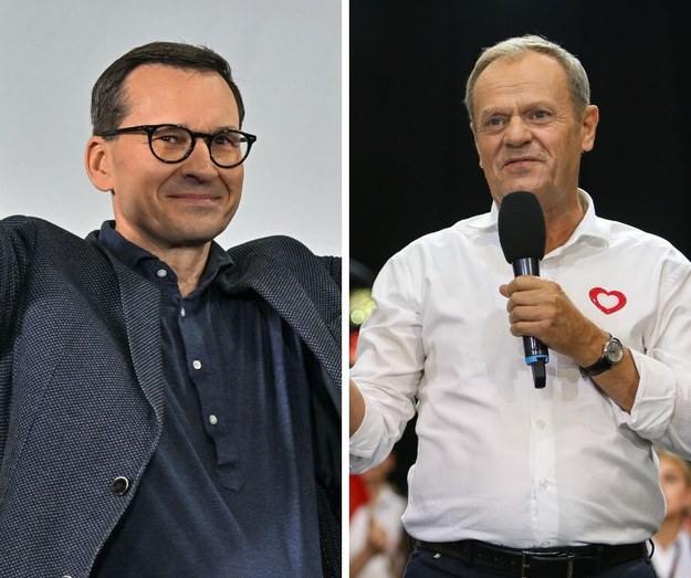 Premier Mateusz Morawiecki i lider PO Donald Tusk na spotkaniach z wyborcami. /Zbigniew Meissner, Radek Pietruszka /PAP