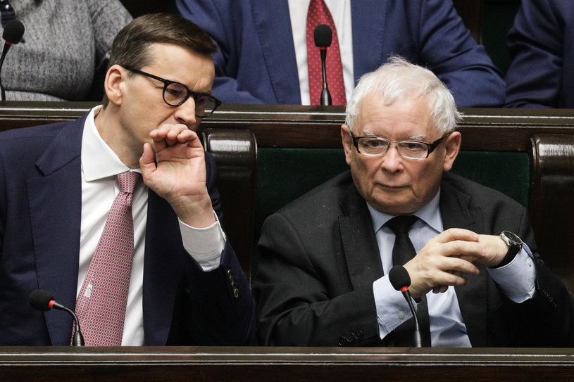 Premier Mateusz Morawiecki i prezes PiS Jarosław Kaczyński /Andrzej Hulimka  /Agencja FORUM