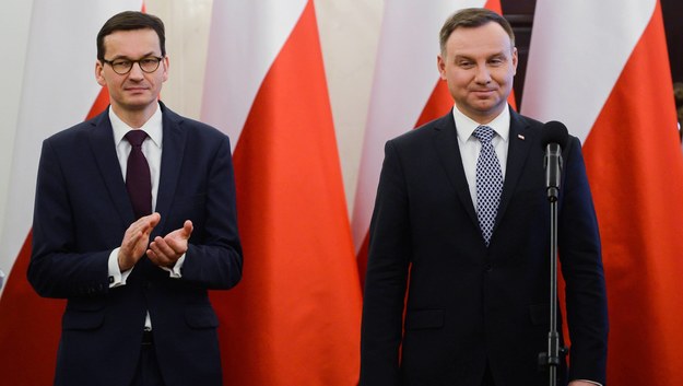 Premier Mateusz Morawiecki i prezydent Andrzej Duda / 	Leszek Szymański    /PAP