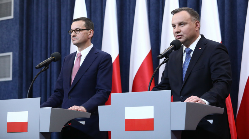 Premier Mateusz Morawiecki i prezydent Andrzej Duda /Tomasz Jastrzebowski/ /Reporter