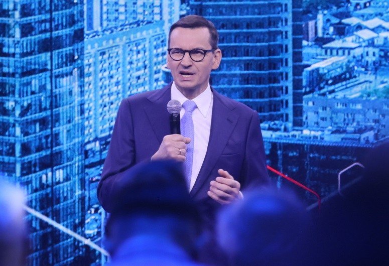 Premier Mateusz Morawiecki na konwencji PiS / 	Leszek Szymański    /PAP