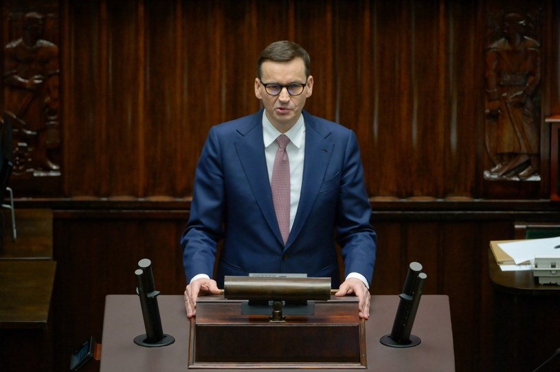 Premier Mateusz Morawiecki na sali obrad Sejmu /PAP