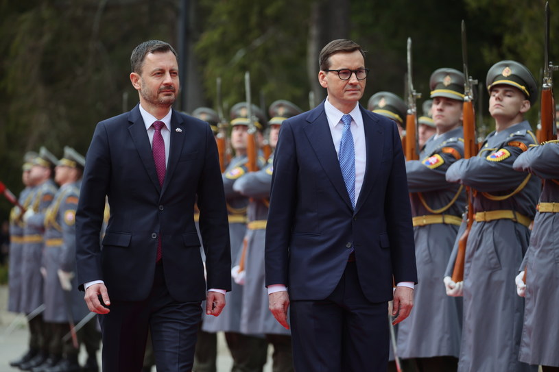 Premier Mateusz Morawiecki oraz premier Republiki Słowackiej Eduard Heger /Leszek Szymański /PAP