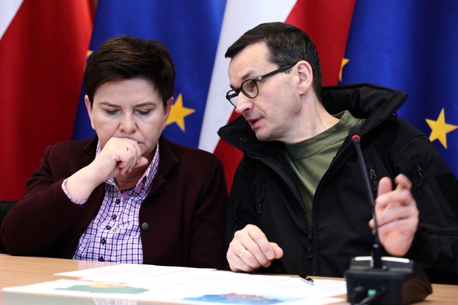 Premier Mateusz Morawiecki oraz wicepremier Beata Szydło //Łukasz Gągulski /PAP