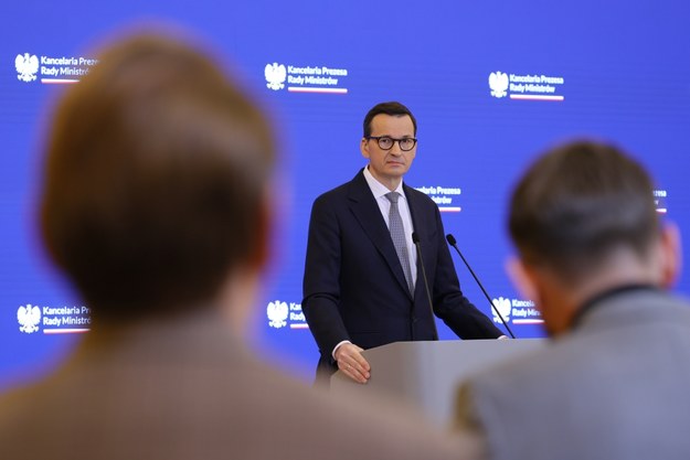 Premier Mateusz Morawiecki podczas konferencji prasowej po posiedzeniu rządu /Paweł Supernak /PAP