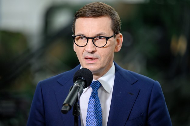 Premier Mateusz Morawiecki podczas konferencji prasowej w siedzibie Zakładów Mechanicznych „Tarnów” /Paweł Topolski /PAP