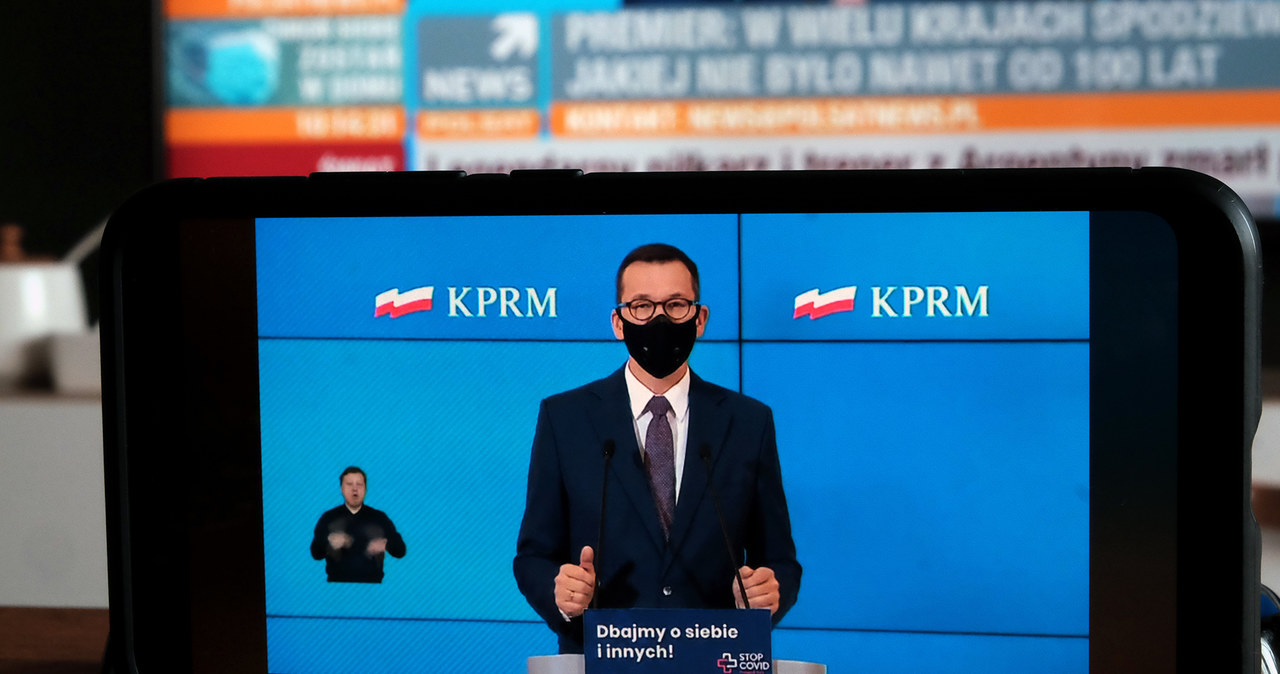 Premier Mateusz Morawiecki podczas konferencji prasowej /Paweł Krawczyk /INTERIA.PL