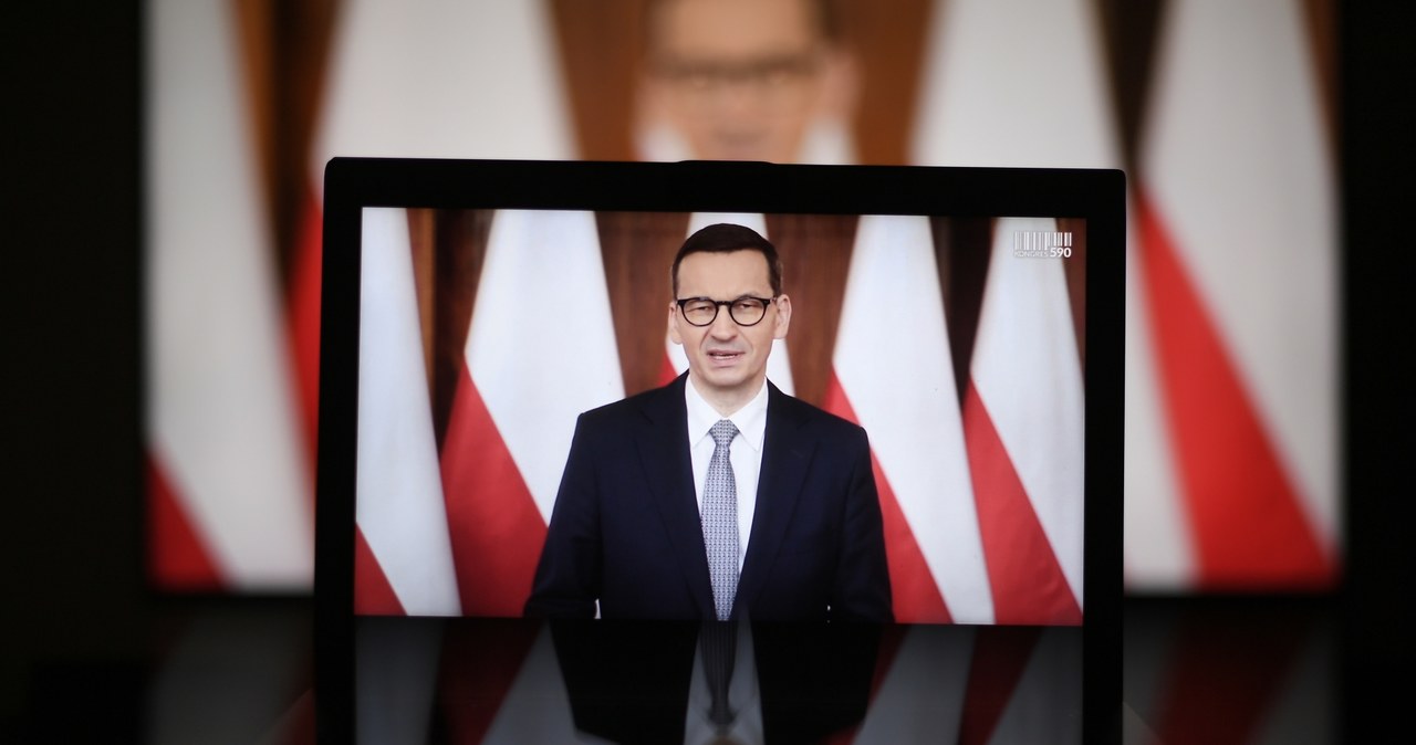 Premier Mateusz Morawiecki podczas Kongresu 590 /Marcin Obara /PAP