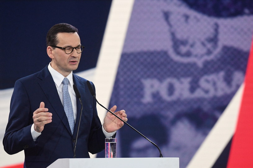 Premier Mateusz Morawiecki podczas Konwencji Prawa i Sprawiedliwości / 	Radek Pietruszka   /PAP