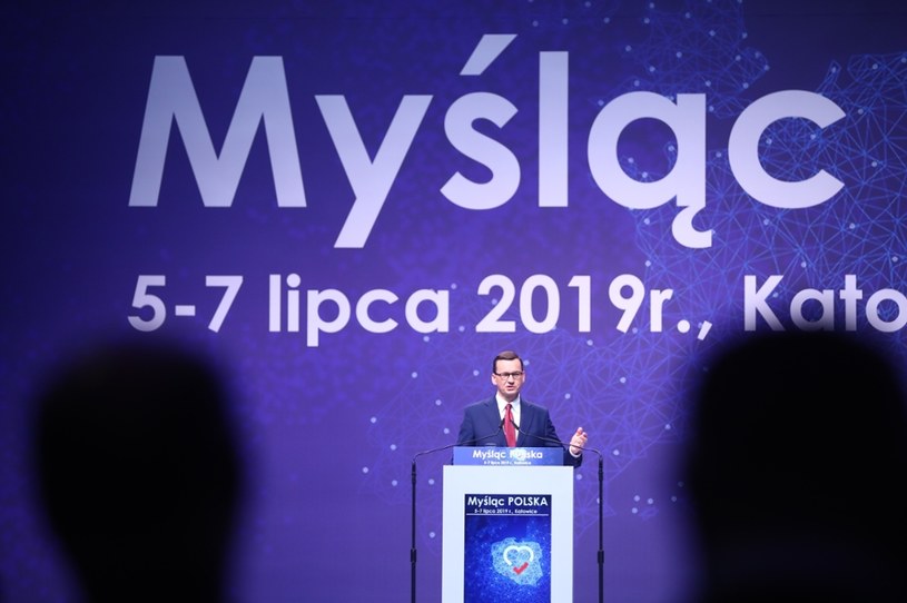Premier Mateusz Morawiecki podczas konwencji programowej PiS w Katowicach /Beata Zawrzel/REPORTER /Reporter