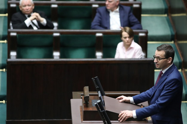 Premier Mateusz Morawiecki podczas posiedzenia Sejmu / 	Leszek Szymański    /PAP