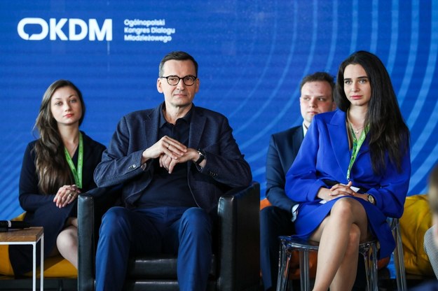 Premier Mateusz Morawiecki podczas sesji Q&A podczas Ogólnopolskiego Kongresu Dialogu Młodzieżowego w Warszawie /Adam Guz/KPRM /PAP