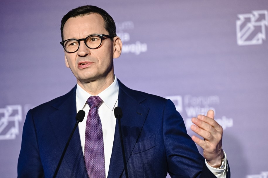 Premier Mateusz Morawiecki podczas wystąpienia otwierającego Forum Wizja Rozwoju /Marcin Gadomski /PAP