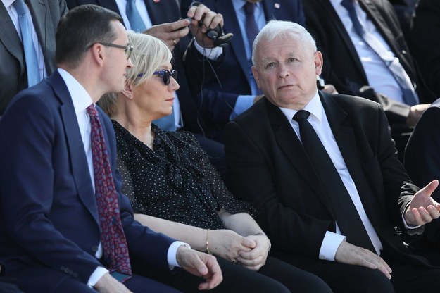 Premier Mateusz Morawiecki, prezes TK Julia Przyłębska i prezes PiS Jarosław Kaczyński (zdjęcie z września 2019) / 	Leszek Szymański    /PAP