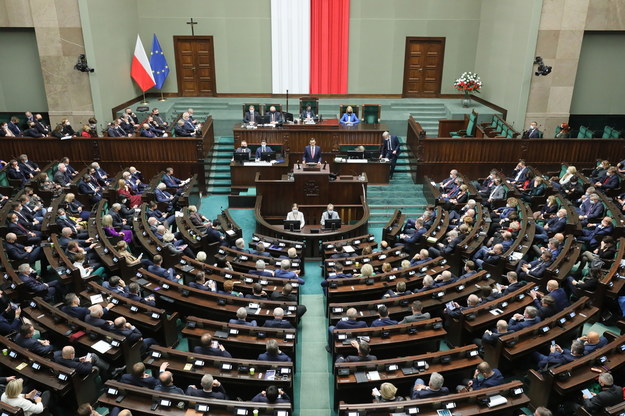 Premier Mateusz Morawiecki przemawia na sali obrad Sejmu w Warszawie / 	Paweł Supernak   /PAP